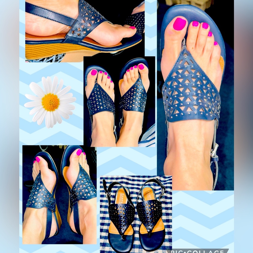New Sz 8.5 Rampage Memory Foam Sandals with wedges. Extremely comfortable.